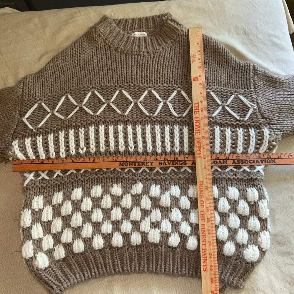 Talisman Colorado Knit sweater S/M billowed sleeves chunky oversized